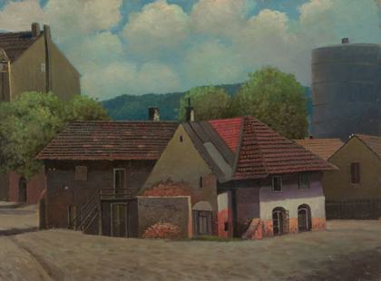 U plynárny v Michli, 1935